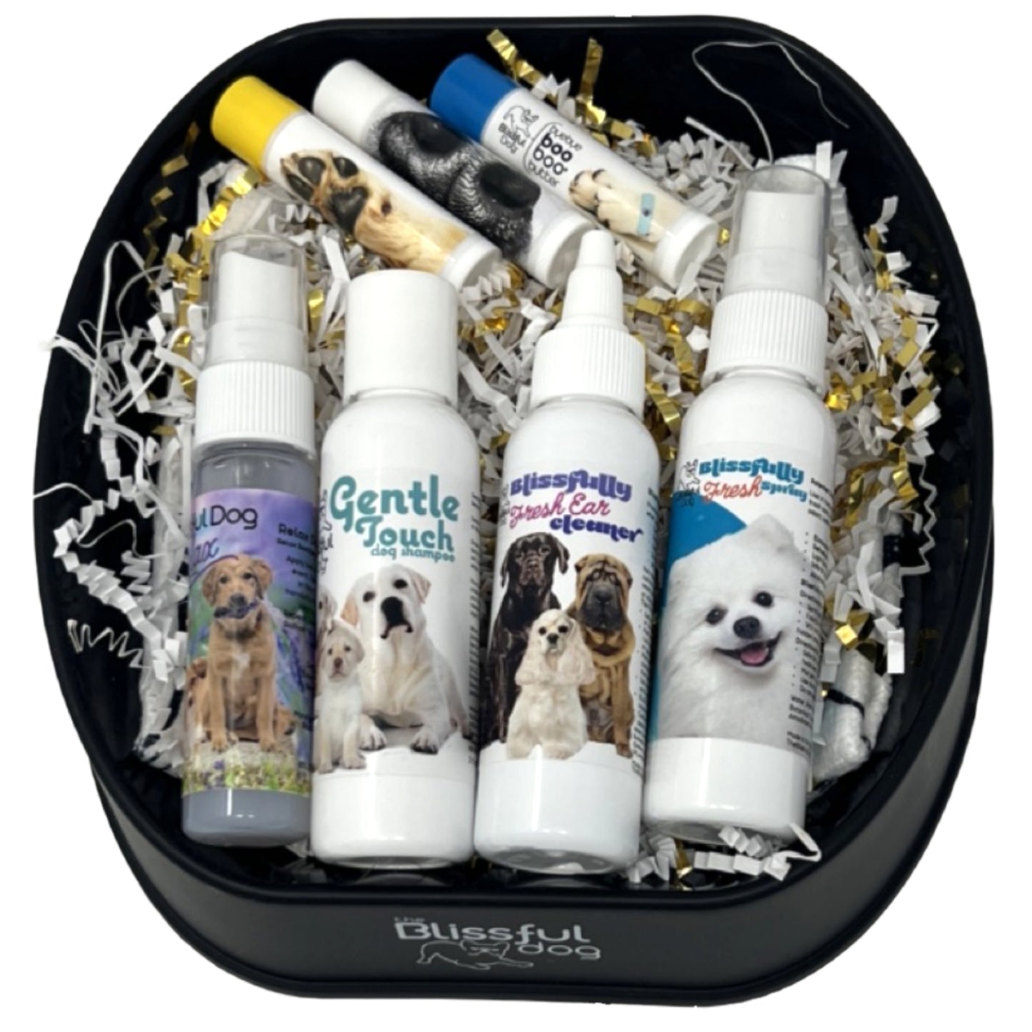 The Blissful Dog Care Kit Combo, Shampoo, Sprays and Butters