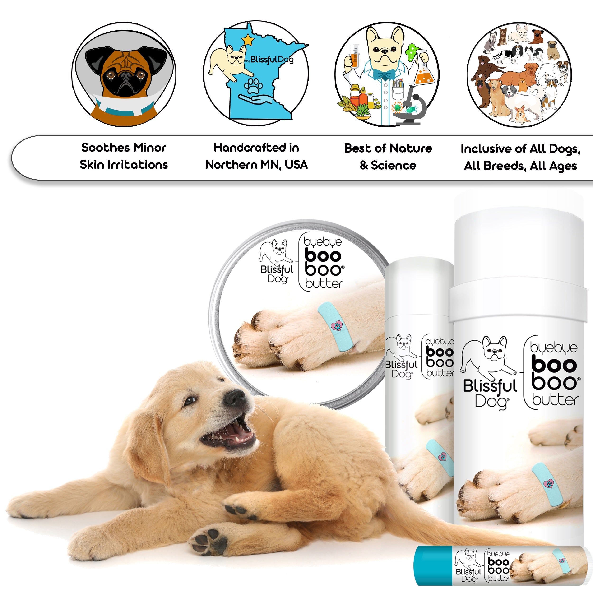 The Blissful Dog Boo Boo Butter Balm for Minor Dog Skin Irritations The Blissful Pets