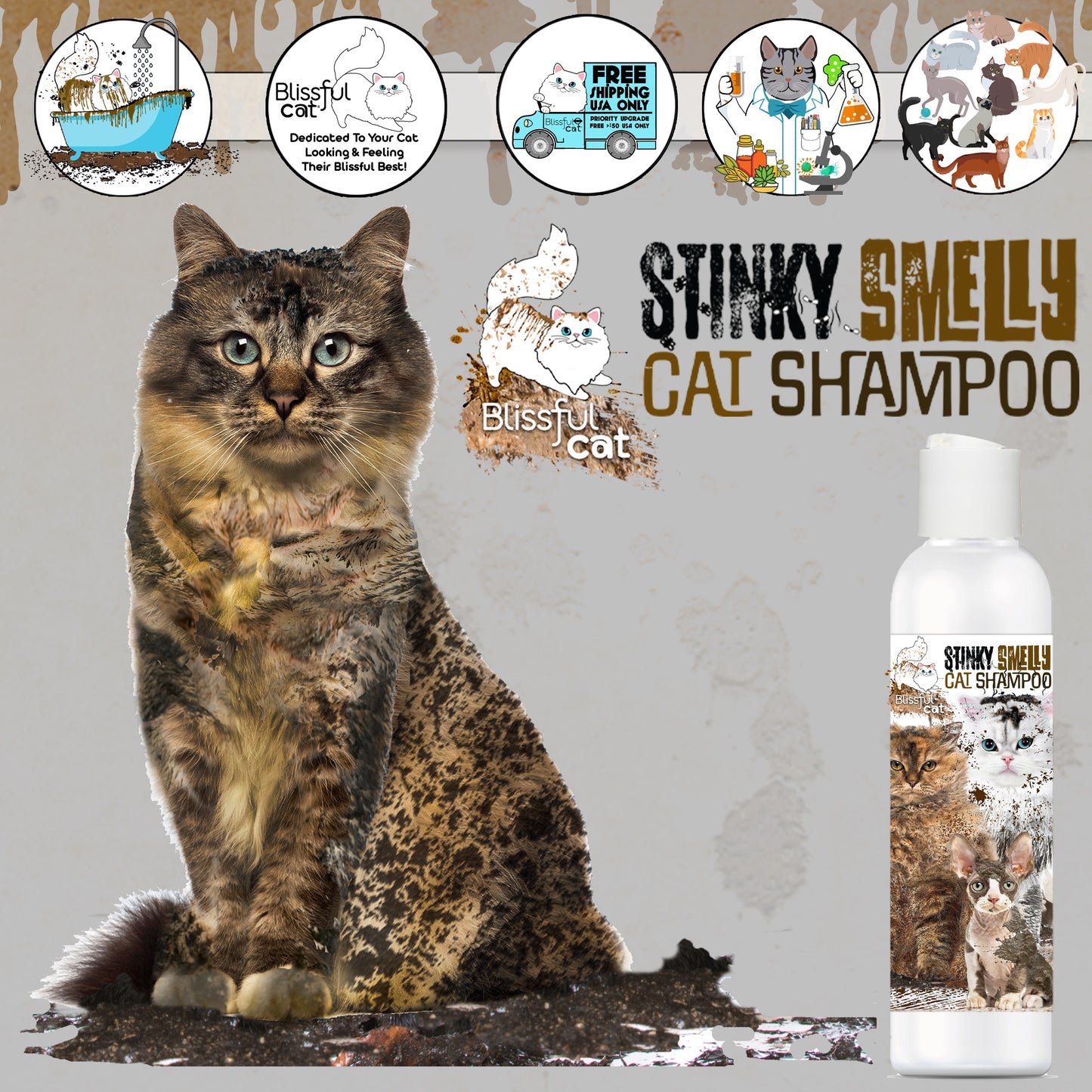 Stinky, Smelly Cat Shampoo