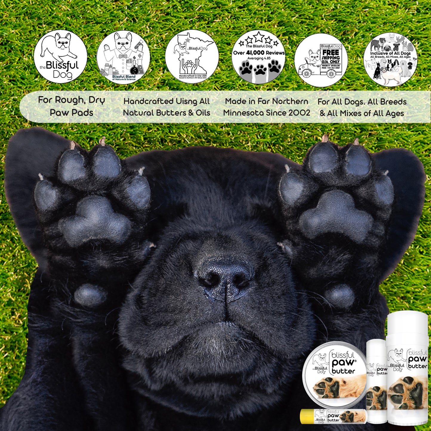 Blissful Paw® Butter Moisturizes Rough, Dry Paw Pads